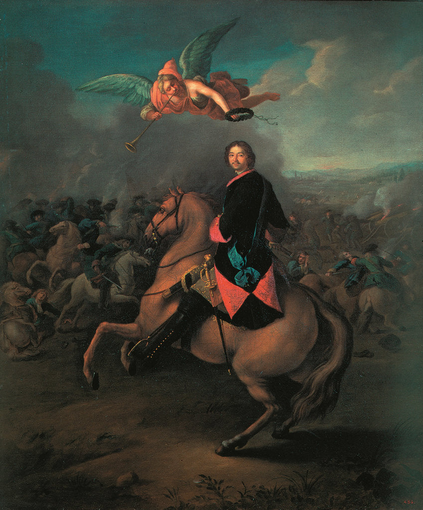 Peter I at the battle of Poltava, 1710s by Johann Gottfried Tannauer