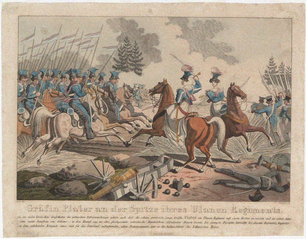 Detail of Emilia Plater in November uprising 1831 by Georg Benedikt Wunder