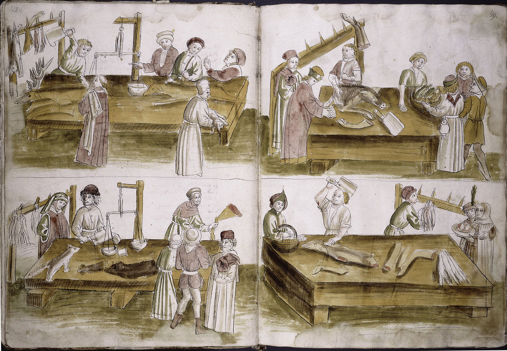 Detail of Scene from market life with butchers by Anonymous