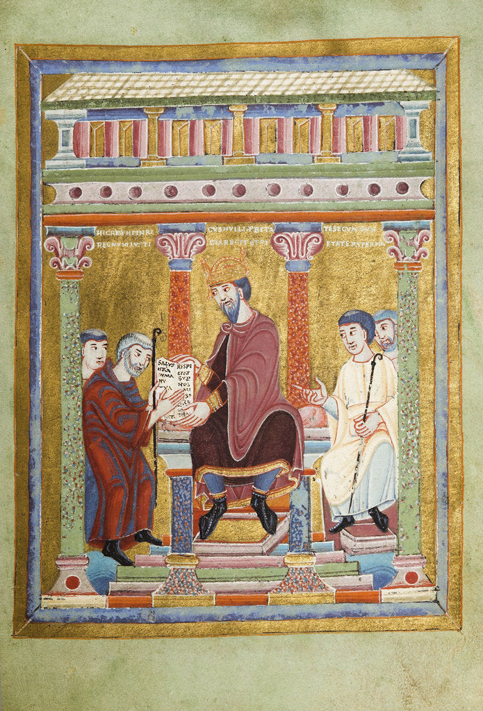 Detail of Henry III, Holy Roman Emperor (Evangelarium for Henry III), 1039?1043 by Anonymous