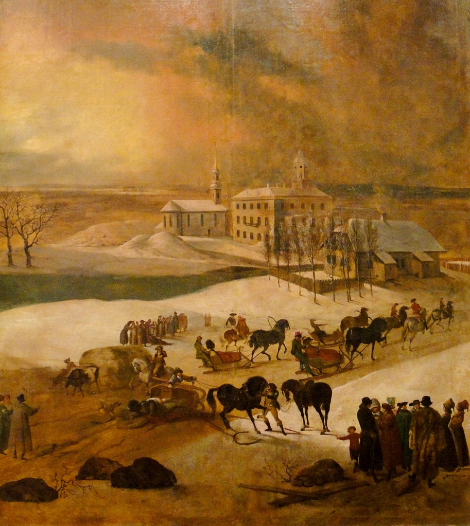 Detail of Winter view of Poltsamaa castle (Detail), 1793 by Friedrich Hartmann Barisien