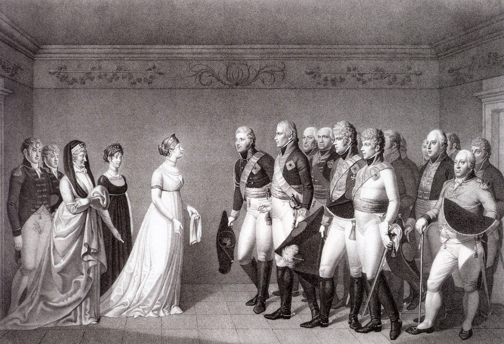 Detail of The Meeting Between Luise of Prussia and the Crown Prince Alexander of Russia in Memel, 1805 by Johann Friedrich Bolt