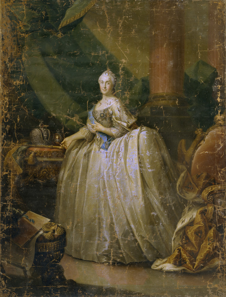 Detail of Portrait of Empress Catherine II, 1765 by Heinrich Buchholz