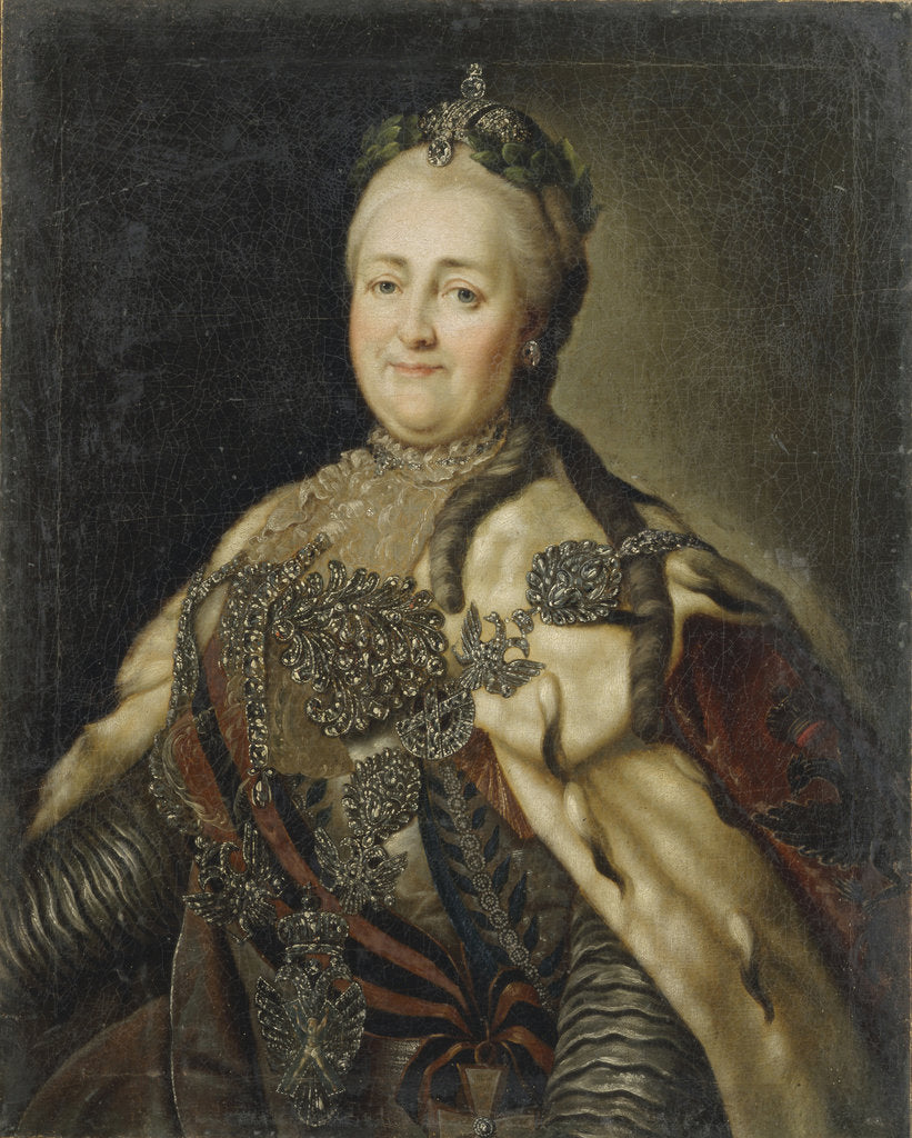 Detail of Portrait of Empress Catherine II, 1780 by Carl Ludwig Johann Christineck