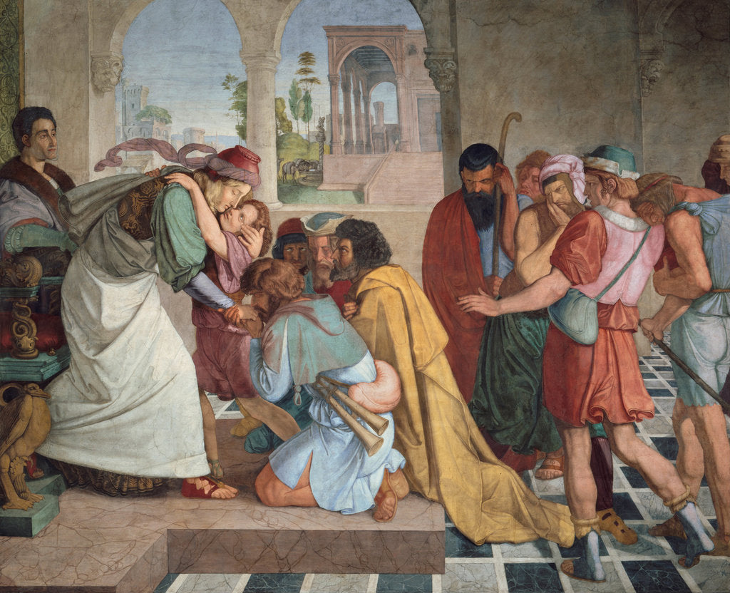 Detail of Joseph Reveals Himself to His Brothers, 1817 by Peter von Cornelius