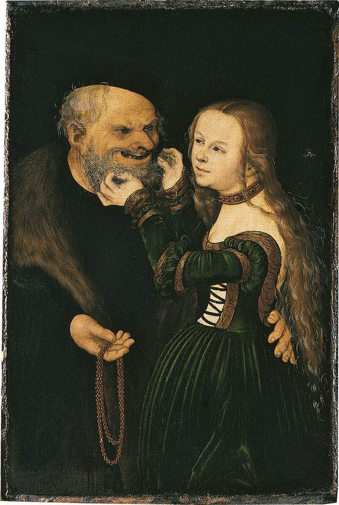 Detail of The Unequal Couple, ca 1530 by Lucas Cranach the Elder