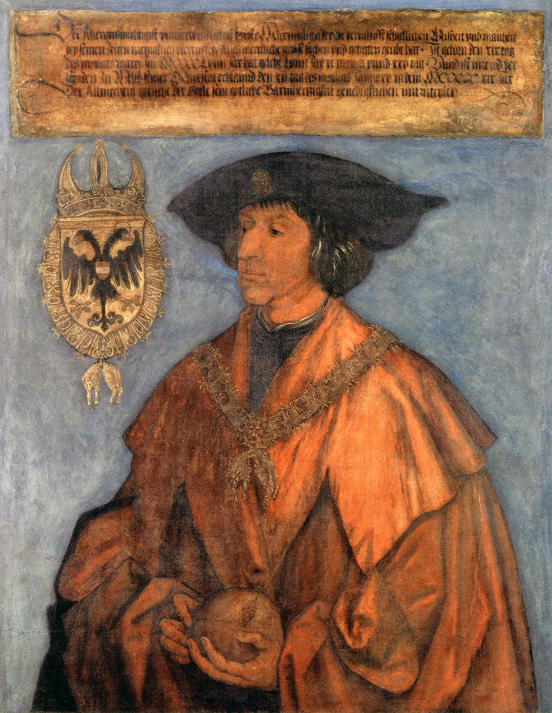 Detail of Portrait of Emperor Maximilian I (1459-1519) by Albrecht DÃ¼rer