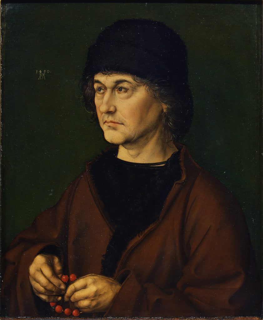 Detail of Portrait of the artists father, 1490 by Albrecht Dürer