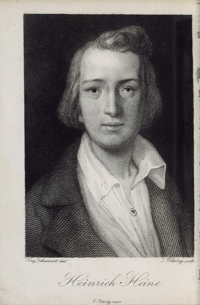 Detail of Portrait of the poet Heinrich Heine, 1850 by Jacob Felsing