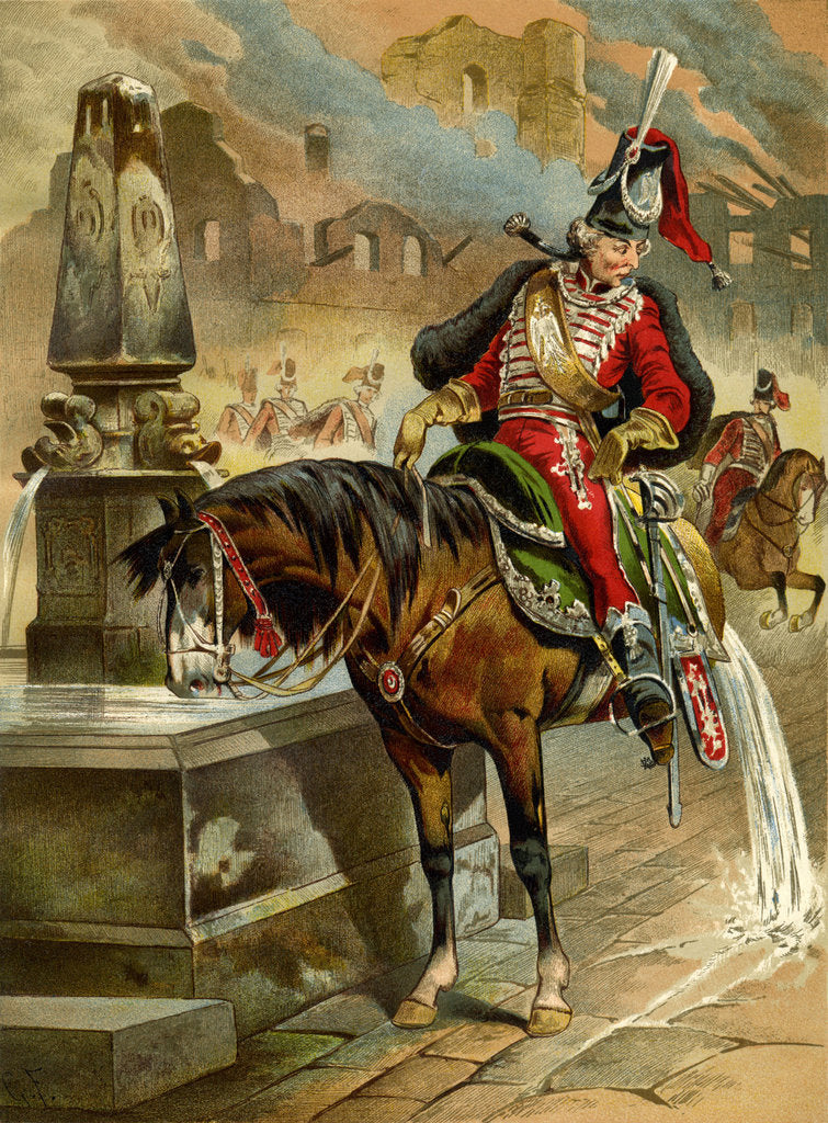 Detail of Illustration to the book The Surprising Adventures of Baron Münchhausen by Rudolph Erich Raspe, 1896 by Gottfried Franz