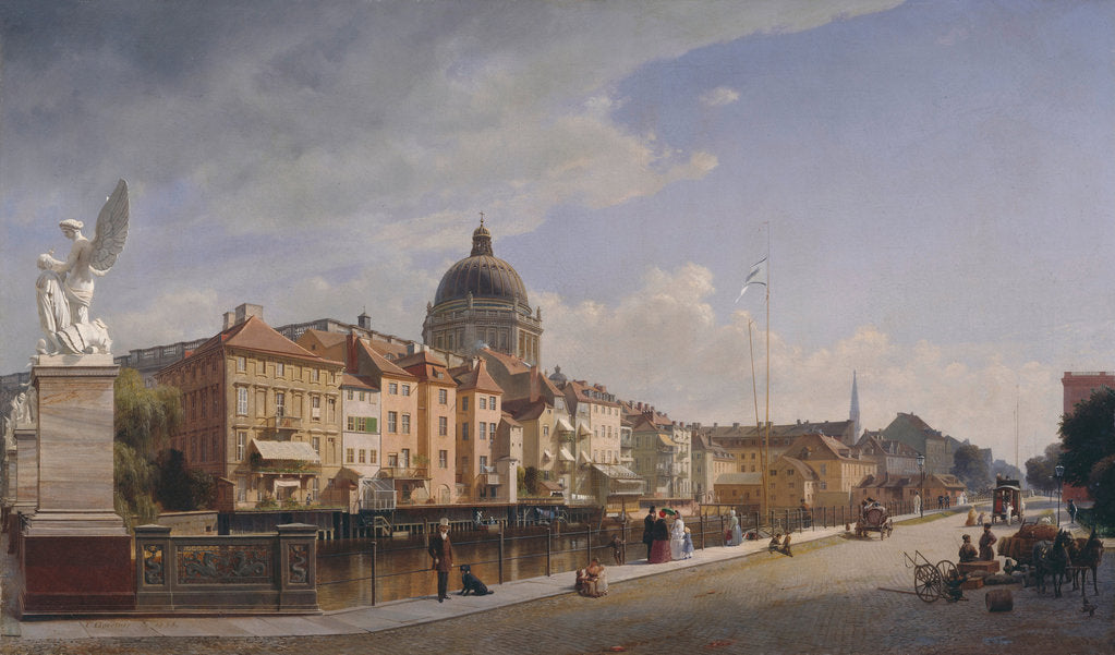 Detail of Rear view of the Houses at Schloßfreiheit, 1855 by Johann Philipp Eduard Gaertner