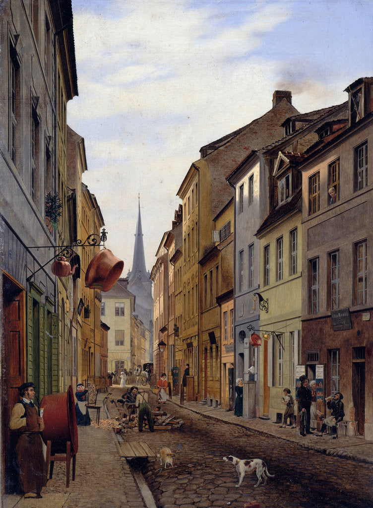 Detail of The Parochialstraße, 1831 by Johann Philipp Eduard Gaertner