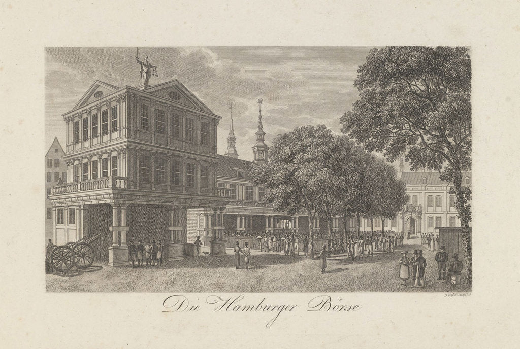 Detail of The Old Exchange in Hamburg, 1822 by Johann Martin Friedrich Geissler