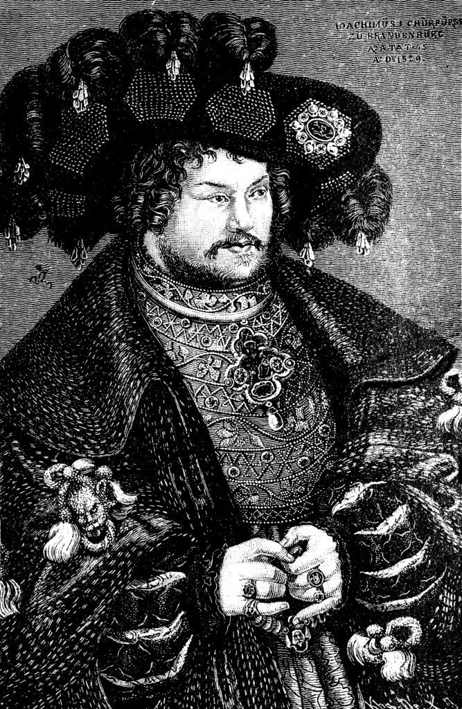 Detail of Portrait of Joachim I Nestor, Elector of Brandenburg (Copy after Lucas Cranach t. E), 15th century by German master