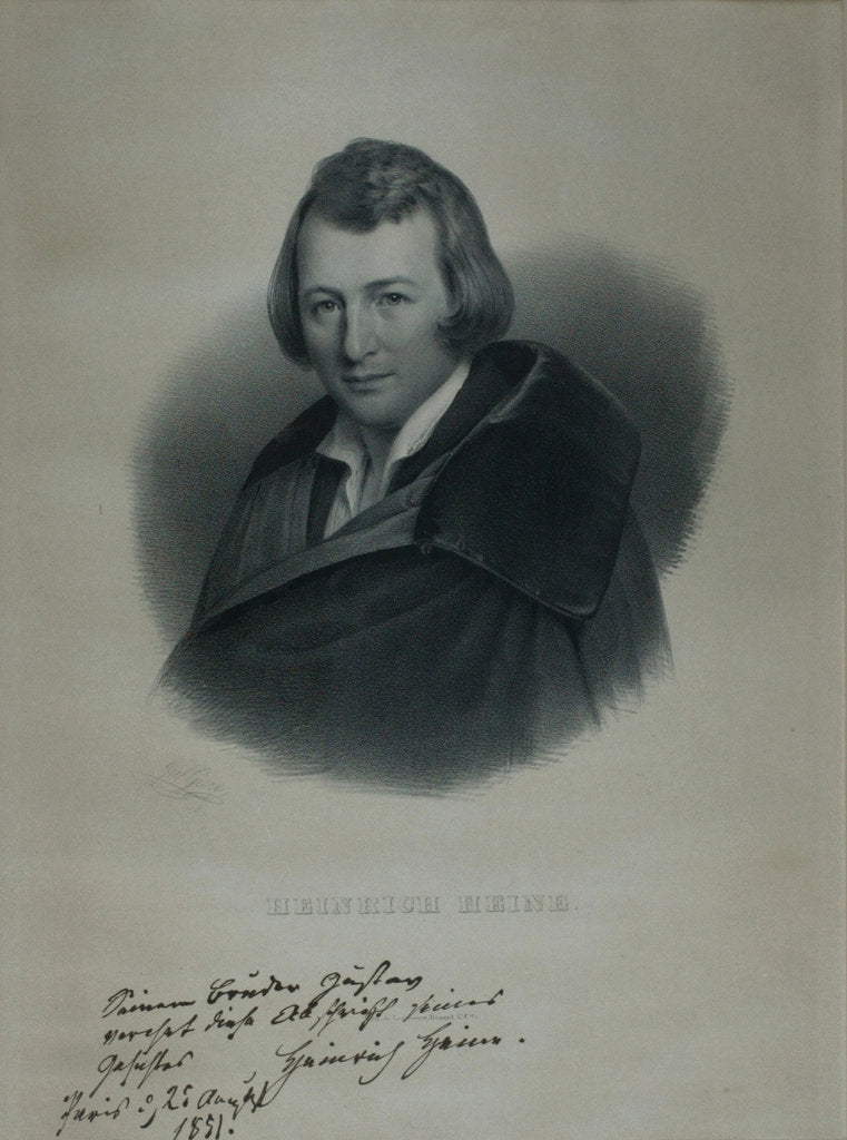 Detail of Portrait of the poet Heinrich Heine, 1839 by Julius Giere