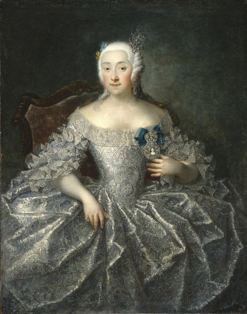 Detail of Portrait of Countess Varvara Alexeyevna Sheremetyeva, 1746 by Georg-Christoph Grooth