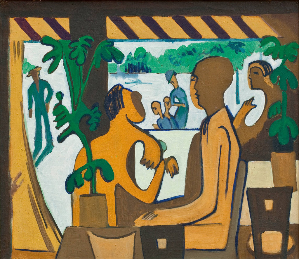 Detail of Brown Figures in a Café, 1928-1929 by Ernst Ludwig Kirchner