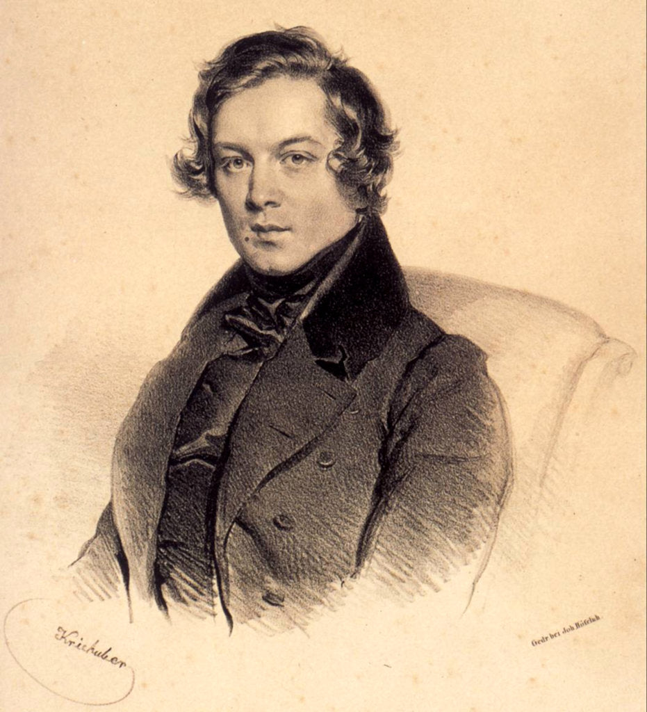 Detail of Robert Schumann, 1839 by Josef Kriehuber