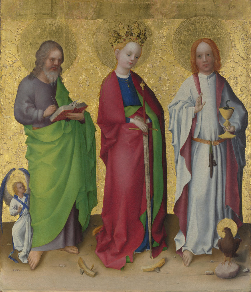 Detail of Saints Matthew, Catherine of Alexandria and John the Evangelist, c. 1450 by Stephan Lochner