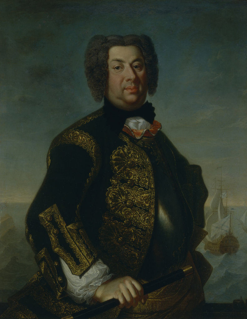 Detail of Portrait of Counter admiral Vasily Afanasievich Dmitriev-Mamonov, 1735 by Johann Paul Luedden