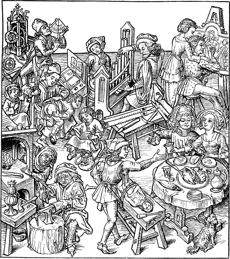 Mercury and His Children. Illustration from the Housebook, 1480s by Master of the Housebook