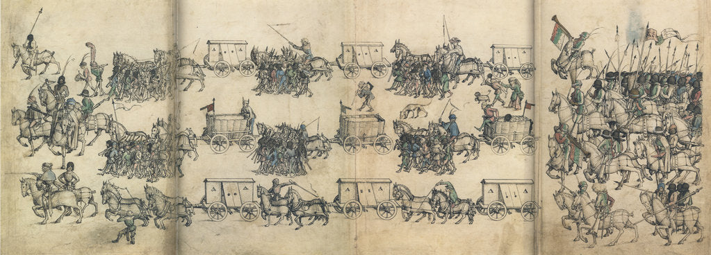 Detail of Army train by Master of the Housebook of Wolfegg Castle