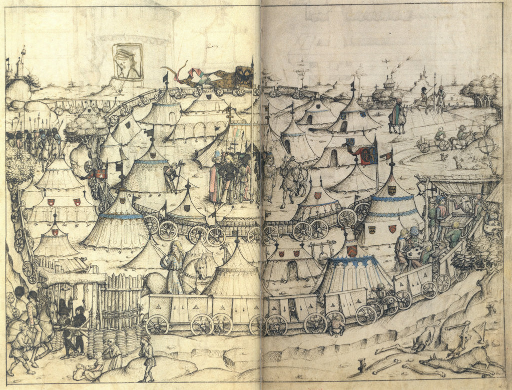 Detail of The Wagon Fort by Master of the Housebook of Wolfegg Castle