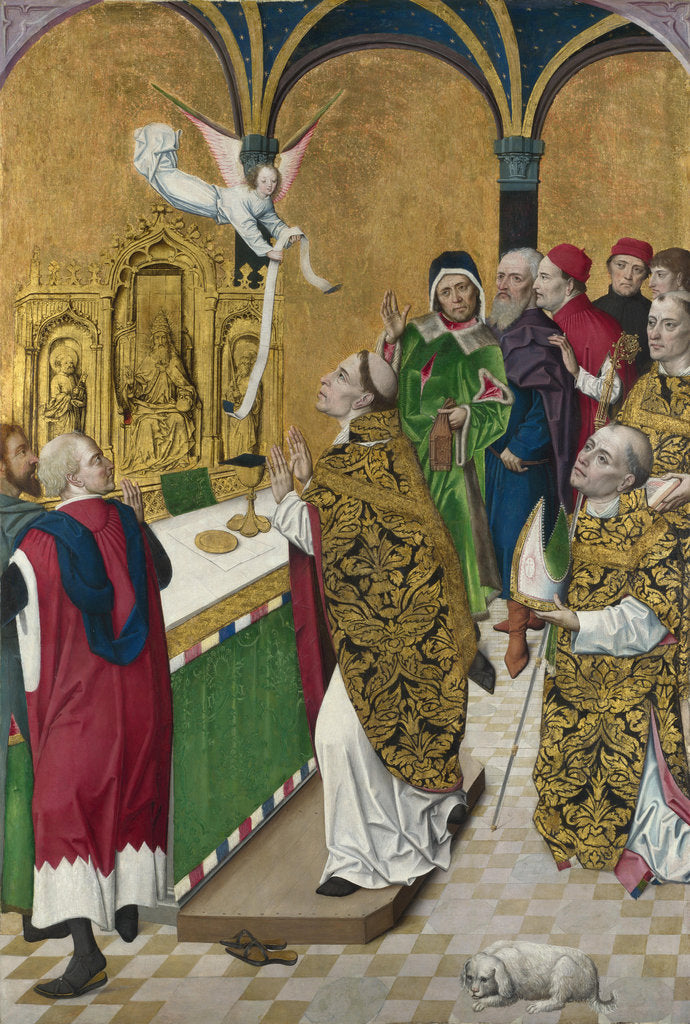 Detail of The Mass of Saint Hubert. Shutter from the Werden Altarpiece, ca 1485 by (Workshop) Master of the Life of the Virgin