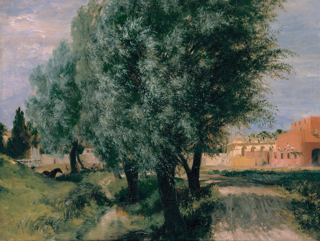 Detail of Building Site with Willows, 1846 by Adolph Friedrich von Menzel
