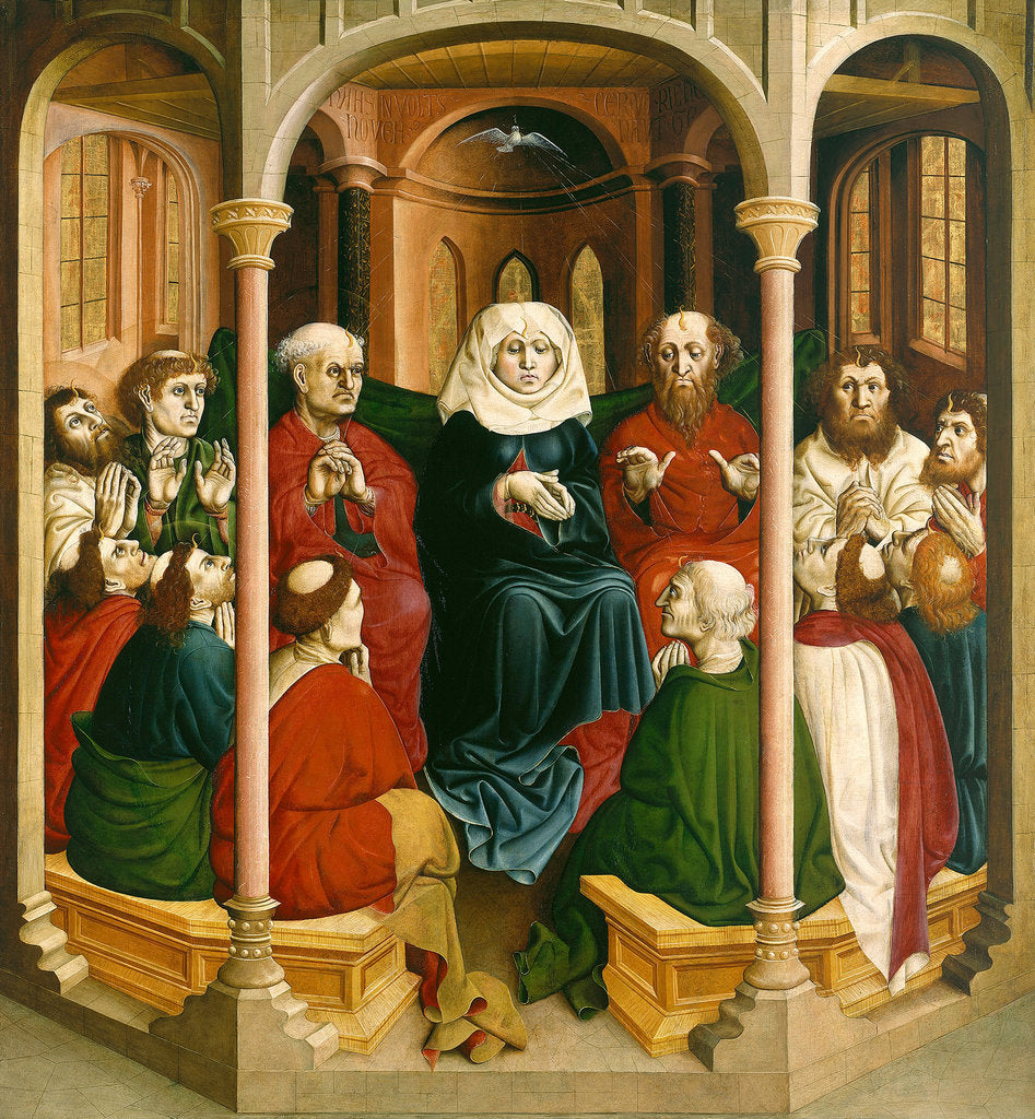 Detail of The descent of the Holy Spirit (Pentecost). The Wings of the Wurzach Altar, 1437 by Hans Multscher