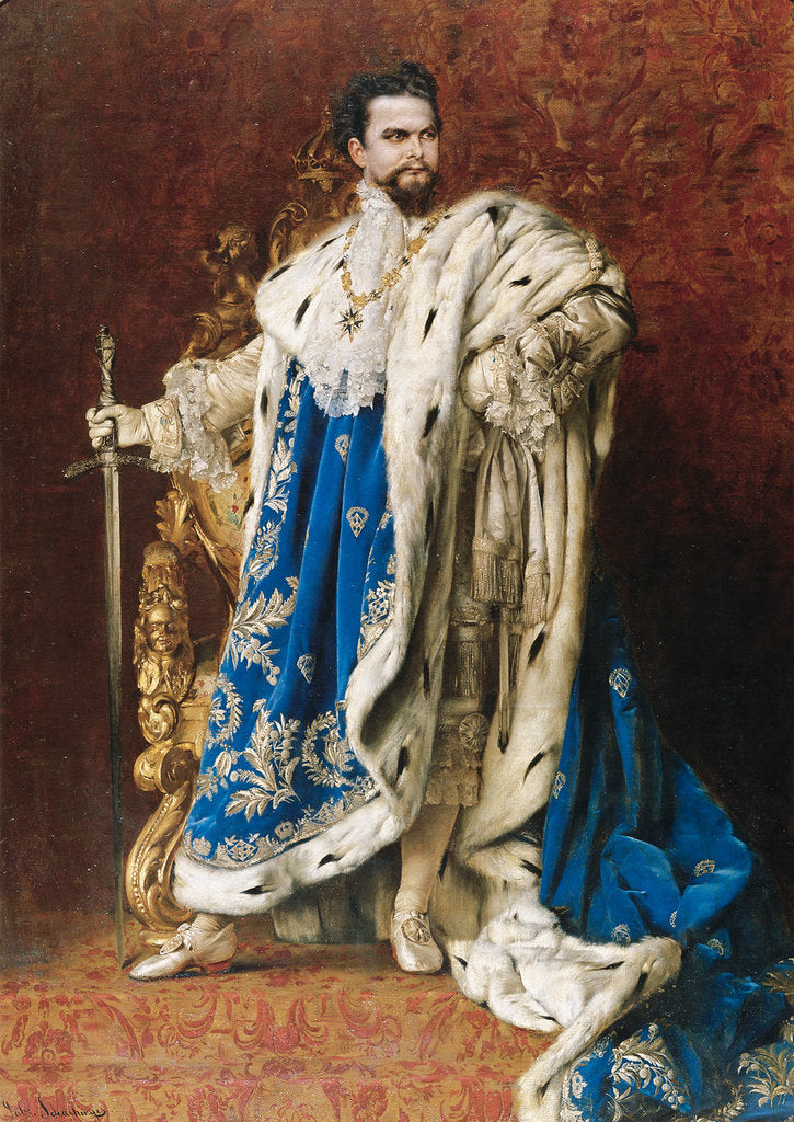 Detail of Ludwig II as the Grand Master of the Order of the Knights of St George, 1887 by Gabriel Schachinger