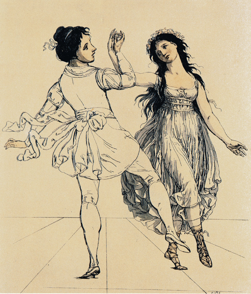 Detail of The dancing couple Maria and Salvatore Viganò, ca 1797 by Johann Gottfried Schadow
