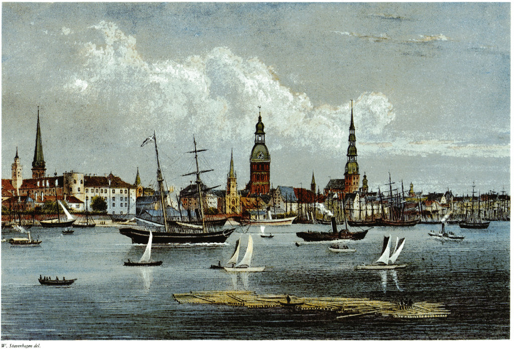 Detail of View of Riga, ca 1855 by Wilhelm Siegfried Stavenhagen
