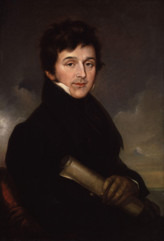 Detail of Portrait of the composer Charles Edward Horn, ca 1825 by Peter Eduard Stroely