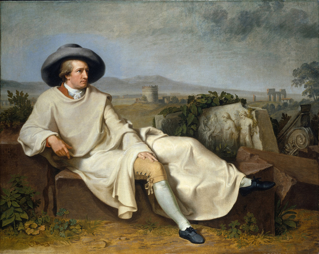 Detail of Goethe in the Campagna, 1787 by Johann Heinrich Wilhelm Tischbein