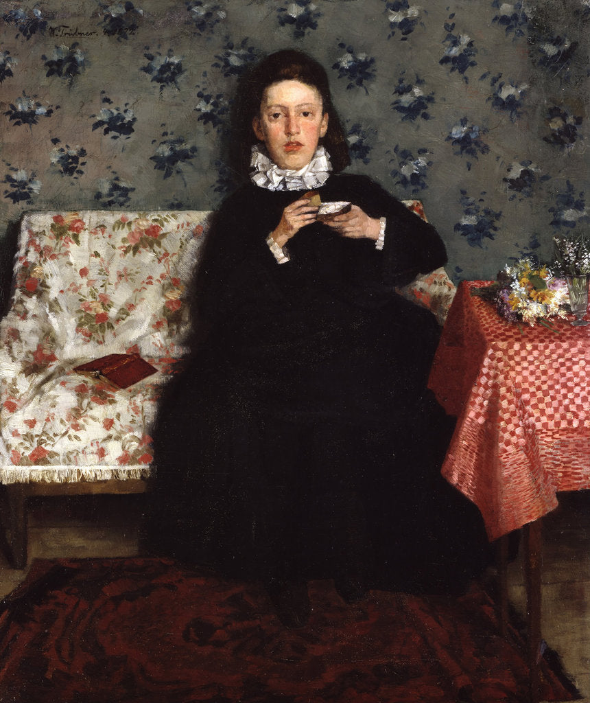 Detail of On the Sofa, 1872 by Heinrich Wilhelm Trübner
