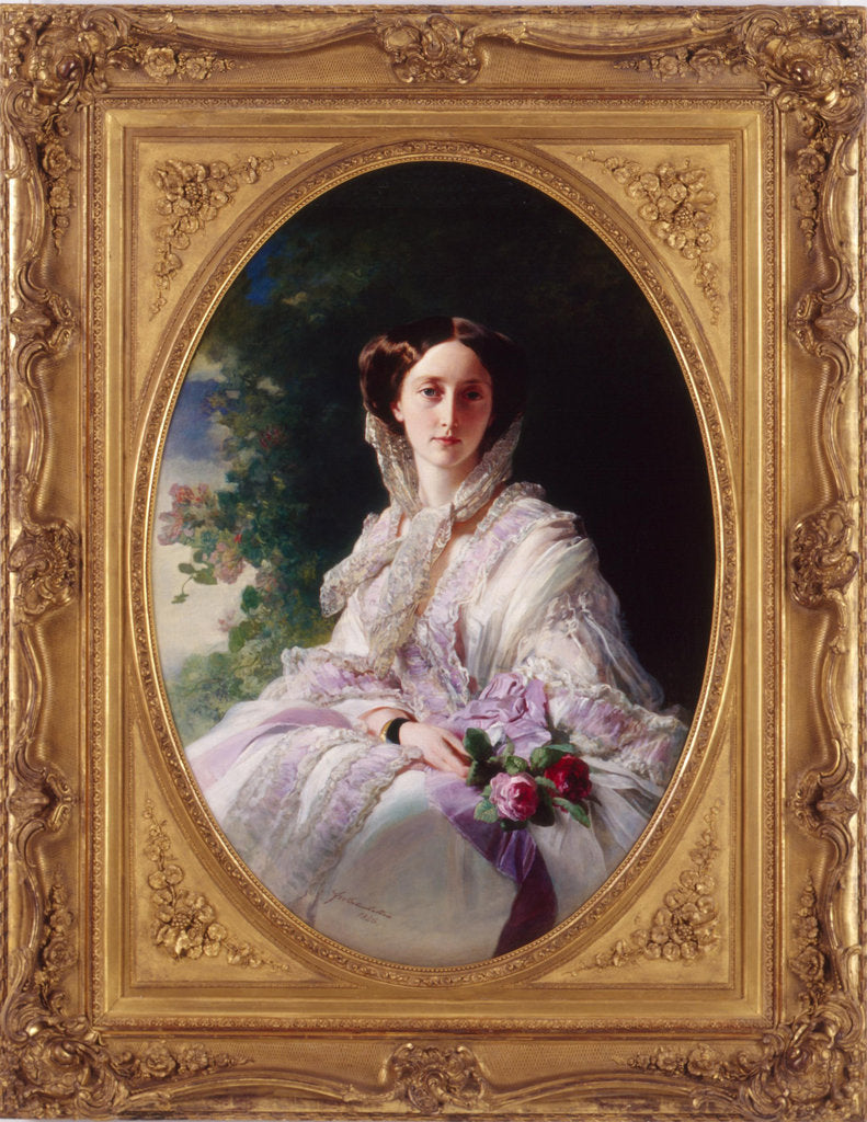Detail of Portrait of Grand Duchess Olga Nikolaevna of Russia, Queen of Württemberg, 1856 by Franz Xavier Winterhalter