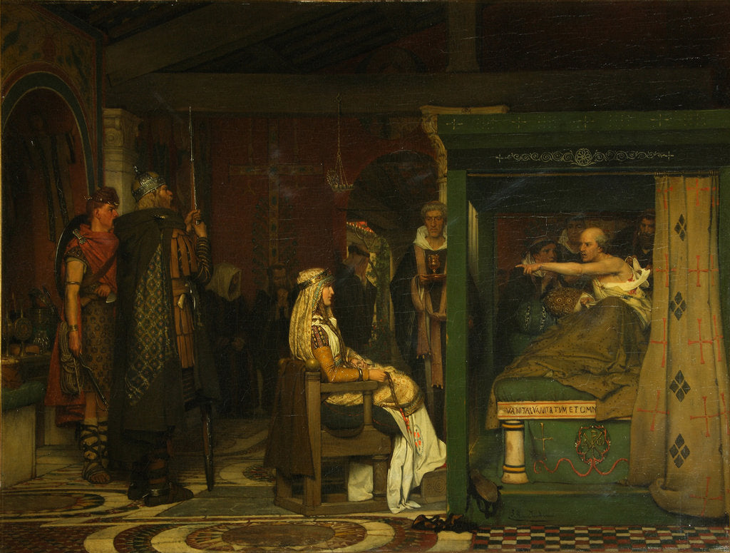 Detail of Fredegund visits Bishop Prætextatus on his deathbed, 1864 by Sir Lawrence Alma-Tadema
