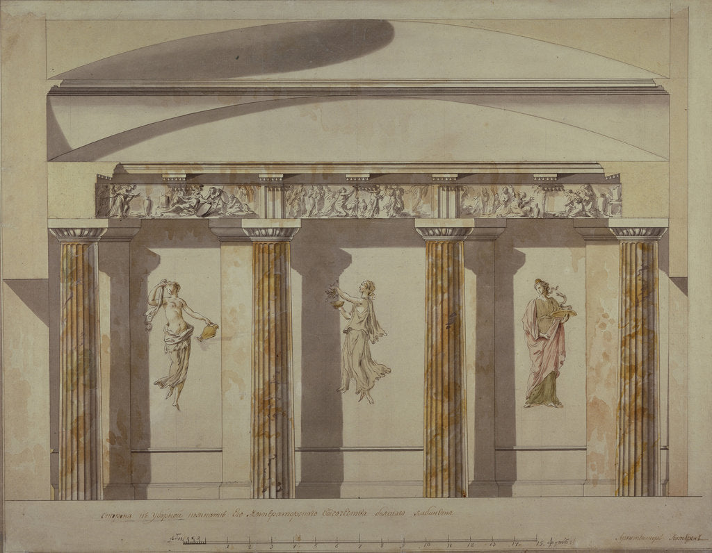 Detail of Design for the Large Cabinet in the Pavlovsk Palace, Early 1780s by Charles Cameron