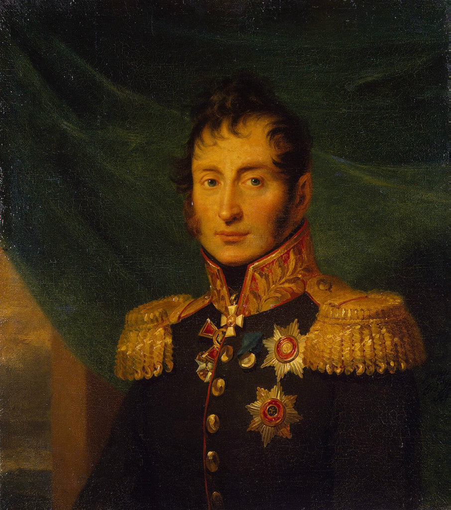 Detail of Portrait of Nikolai Alexeyevich Tuchkov, before 1825 by George Dawe