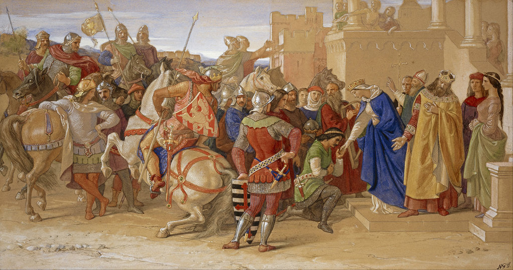 Detail of The Knights of the Round Table about to Depart in Quest of the Holy Grail, 1849 by William Dyce
