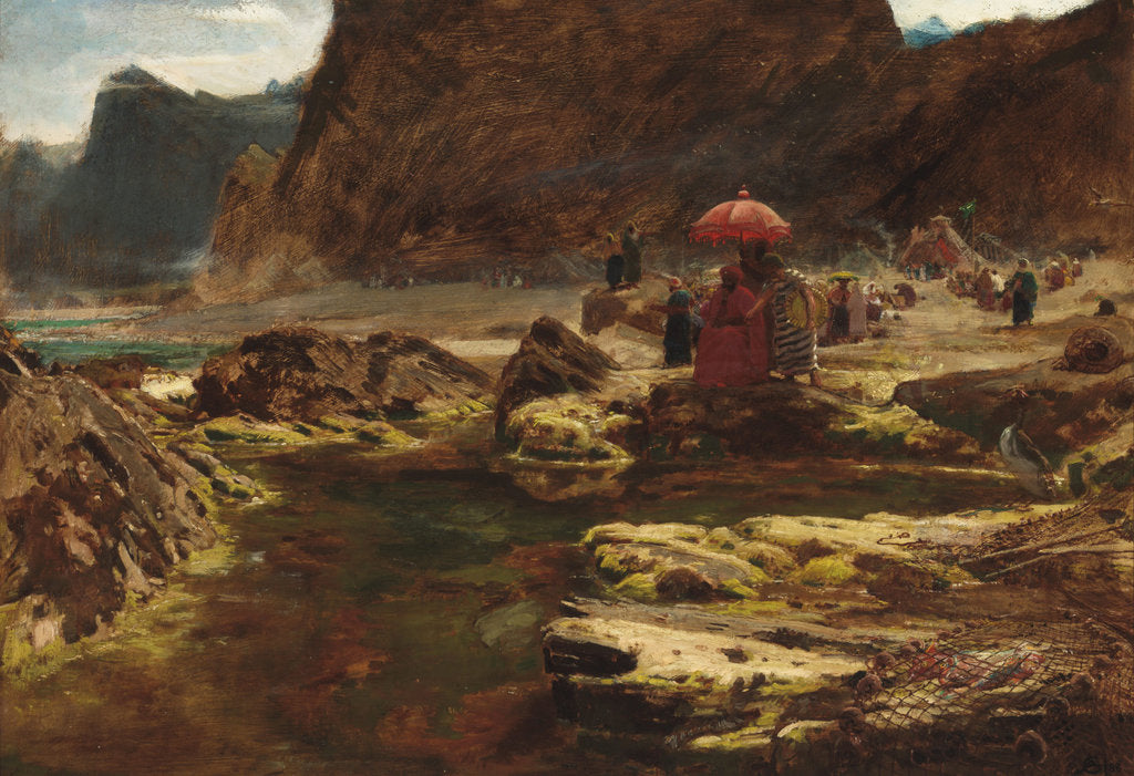 Detail of The Sultan and his camp by the enchanted lake, 1888 by Albert Goodwin