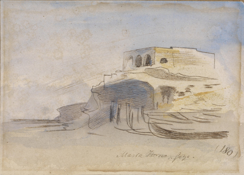 Detail of Massa Forno, Gozo, Malta, 1866 by Edward Lear
