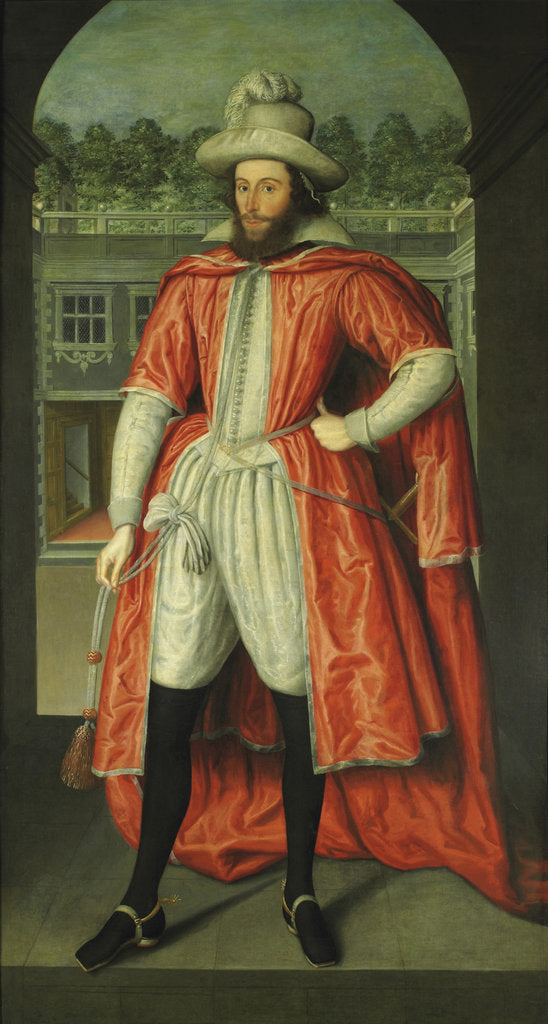 Detail of Portrait of William Pope, 1st Earl of Downe as a Knight of the Bath, c. 1610 by Robert Peake the Elder