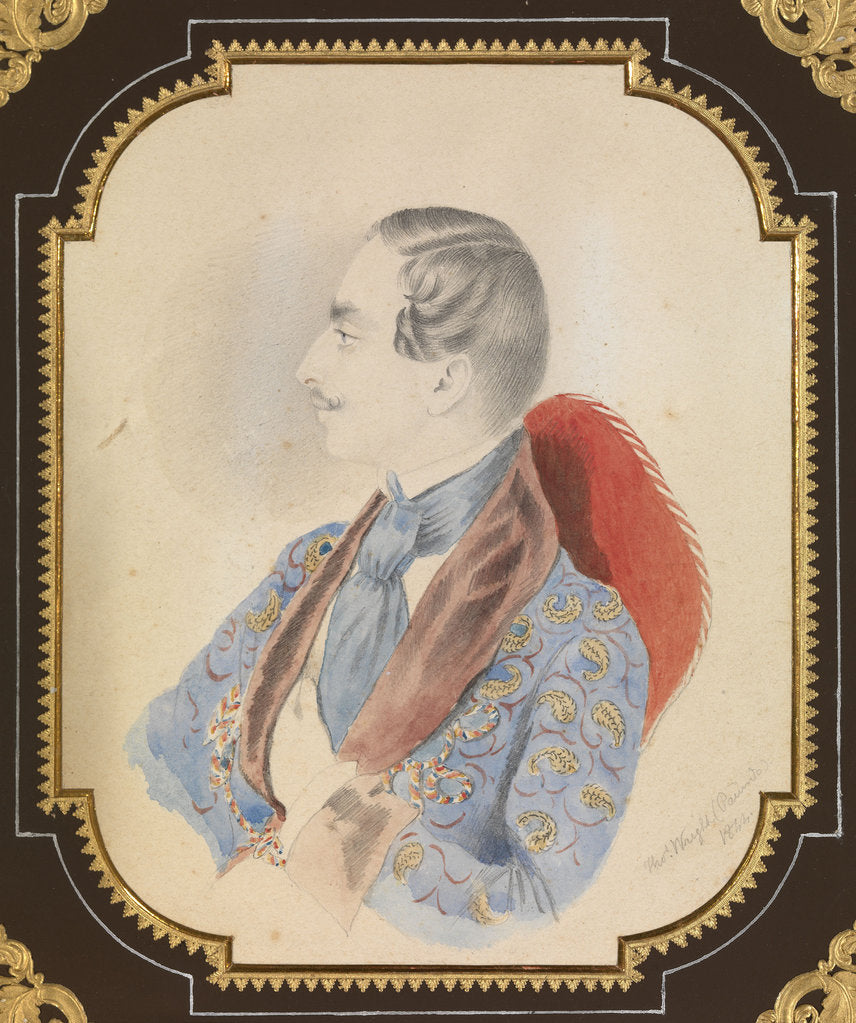 Detail of Portrait of Ilya Mikhaylovich Miklashevsky, 1844 by Thomas Wright