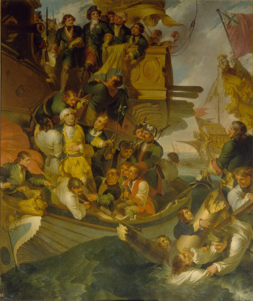 Detail of The Taking of Admiral Nils Ehrenskiöld in the Battle of Gangut, Mid of the 18th cen by Robert Carr Porter