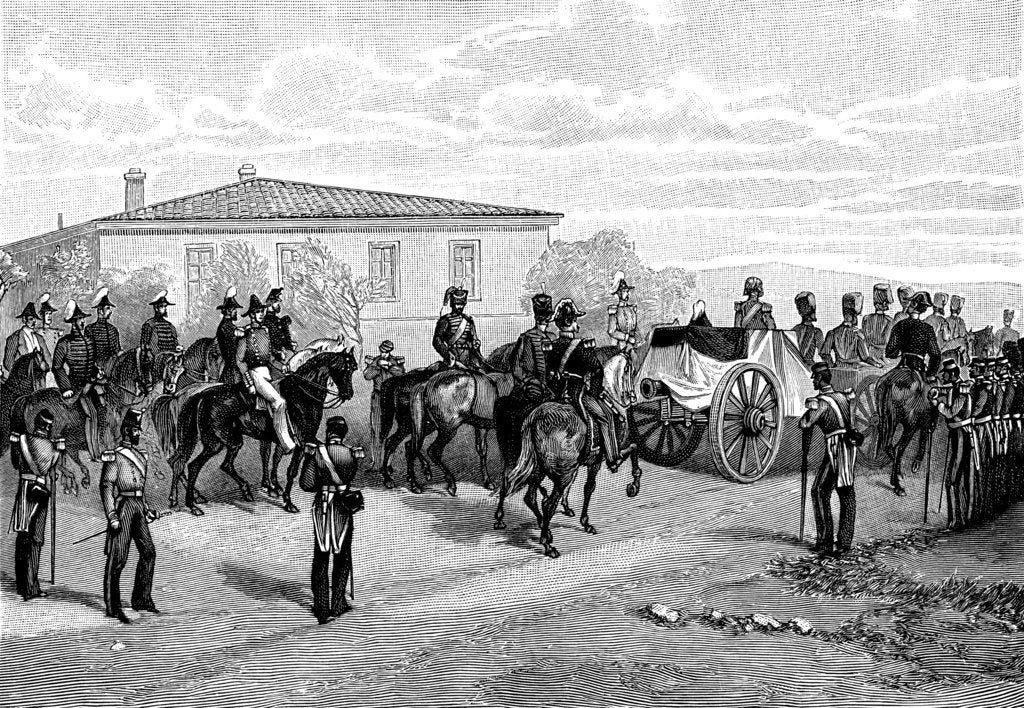 Detail of The burial of Lord Raglan near Sevasopol, 1855 by William Simpson