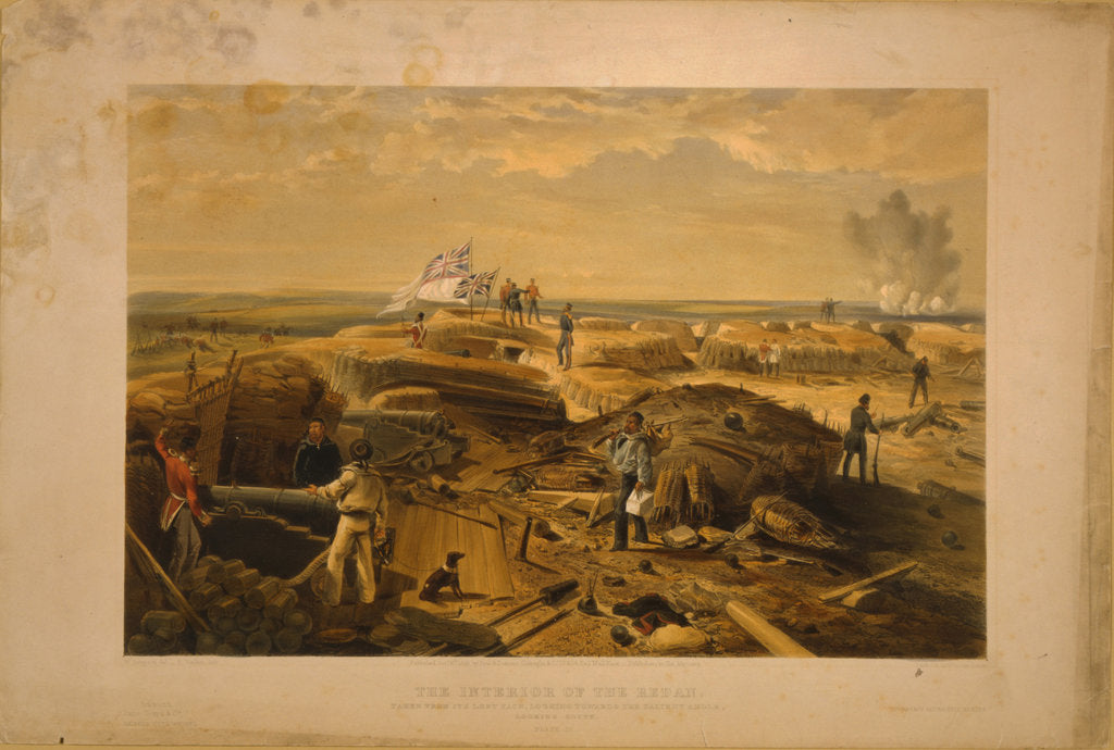 The interior of the Redan taken from its left face, 1855 by William Simpson