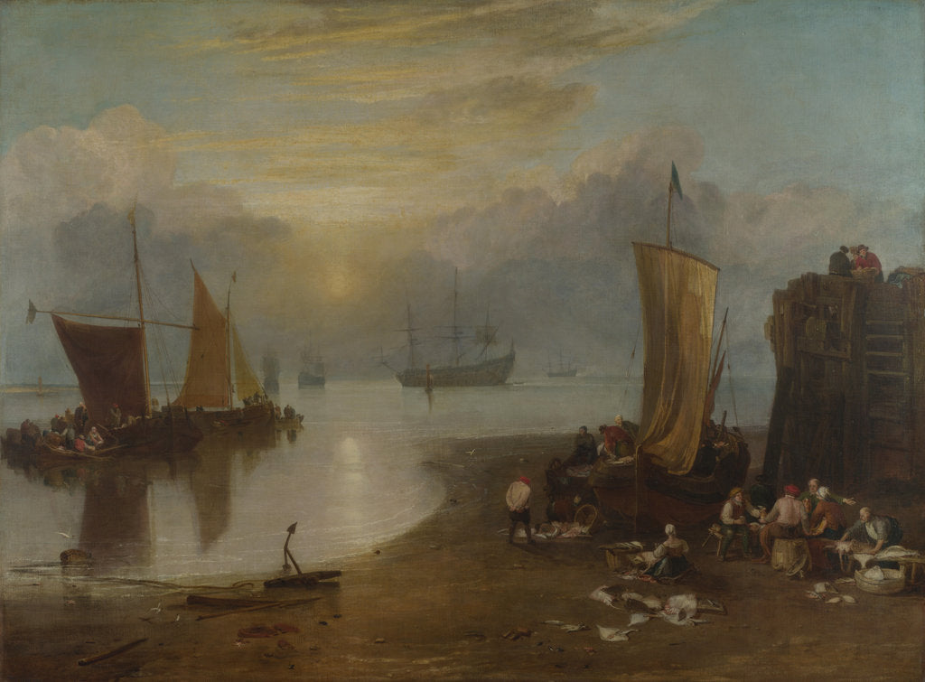 Detail of Sun rising through Vapour. Fishermen cleaning and selling Fish, 1804-1806 by Joseph Mallord William Turner