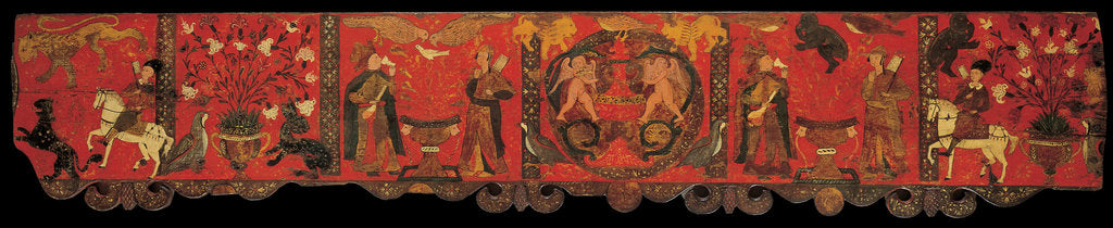 Detail of Section of wood panelling with decorative painting, 1770-1780s by Anonymous